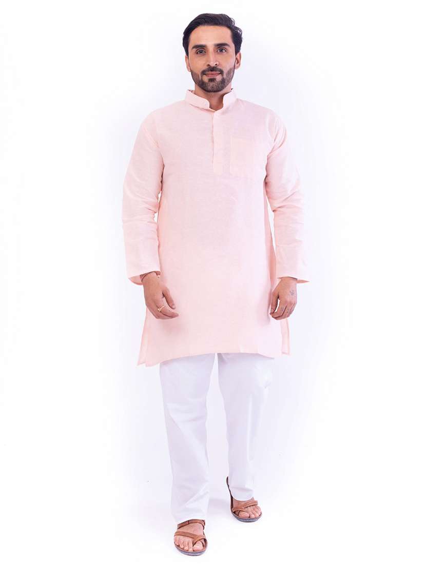 men pack of 2 solid mandarin neck kurta - 22589393 -  Standard Image - 3
