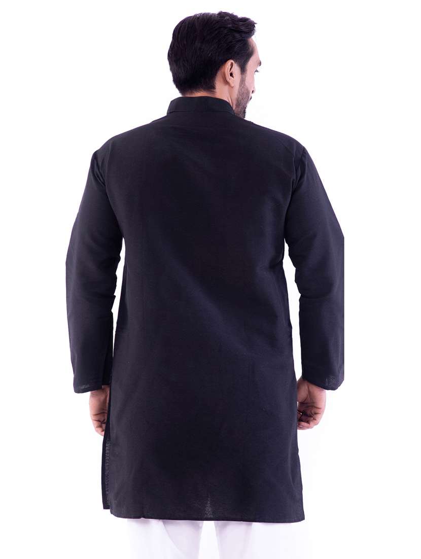 men pack of 2 solid mandarin neck kurta - 22589393 -  Standard Image - 5