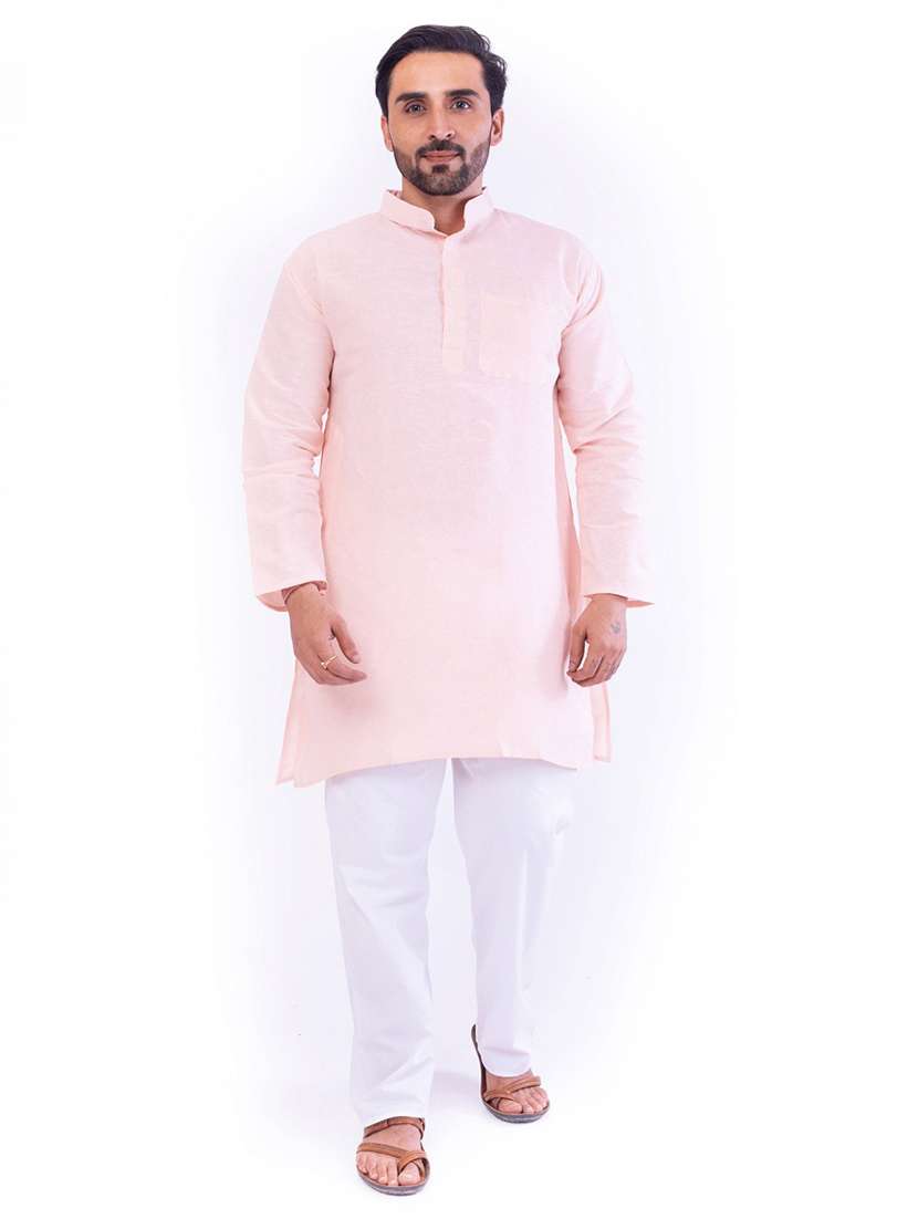 men pack of 2 solid mandarin neck kurta - 22589394 -  Standard Image - 3