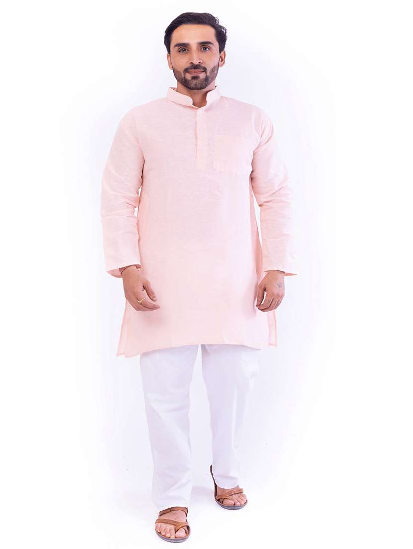 Men Pack Of 2 Solid Mandarin Neck Kurta - 22589396 -  Standard Image - 3