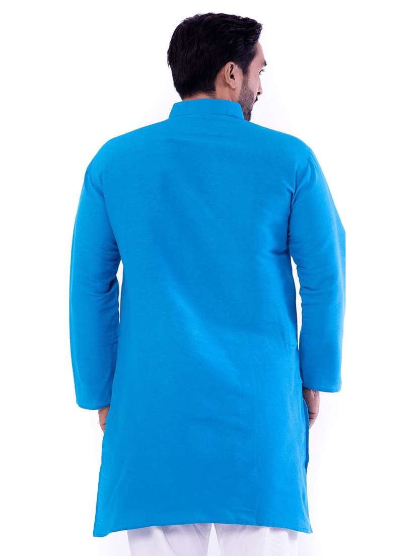 Men Pack Of 2 Solid Mandarin Neck Kurta - 22589414 -  Standard Image - 5
