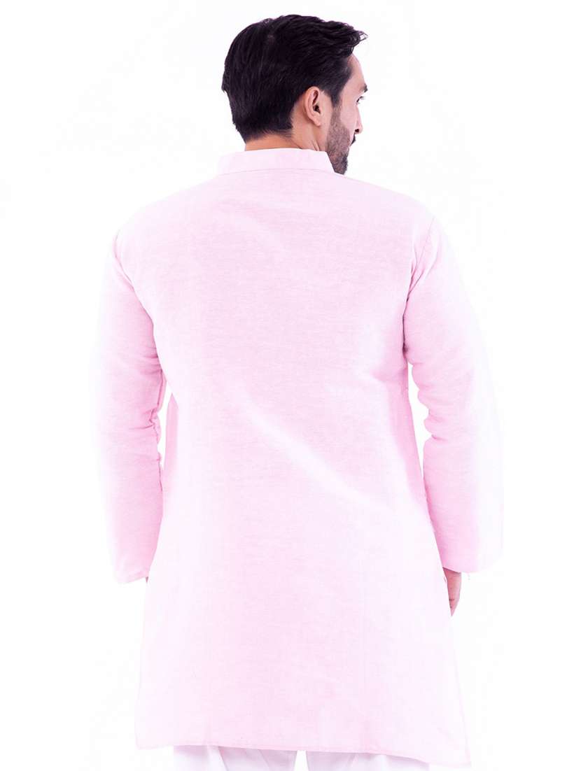 Men Pack Of 2 Solid Mandarin Neck Kurtav - 22589420 -  Standard Image - 5