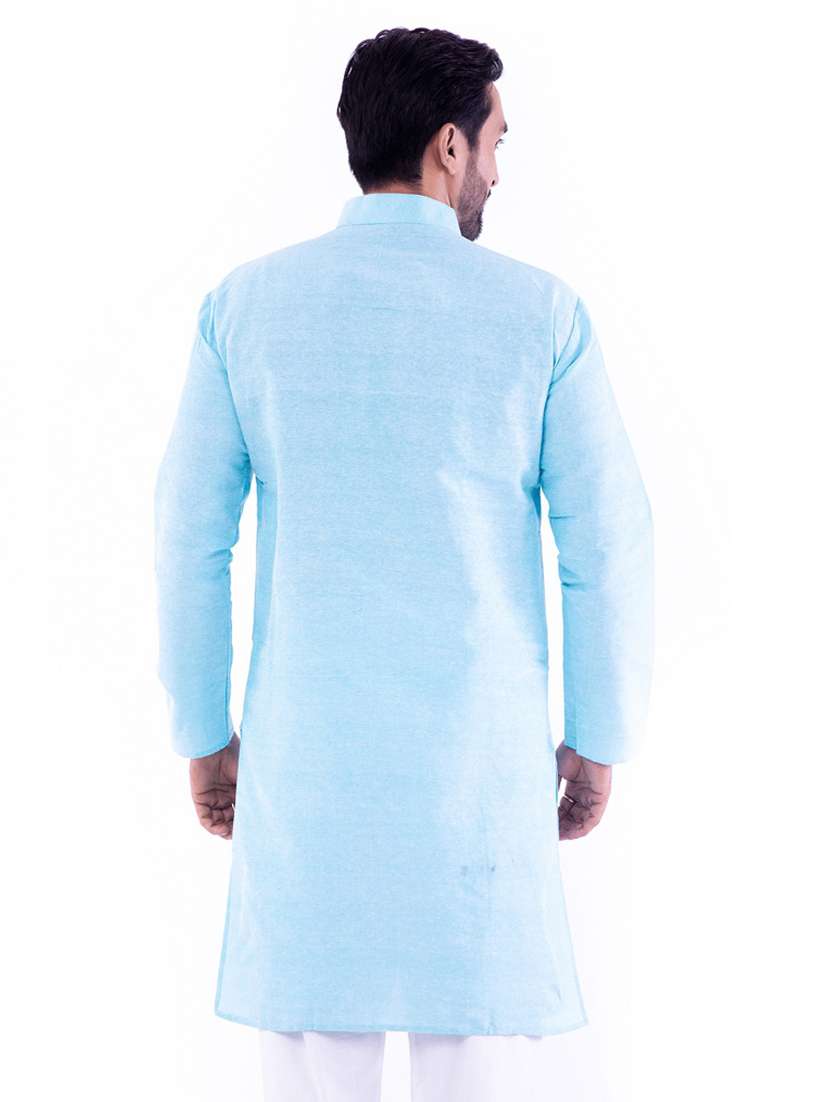 Men Pack Of 2 Solid Mandarin Neck Kurta - 22589423 -  Standard Image - 5