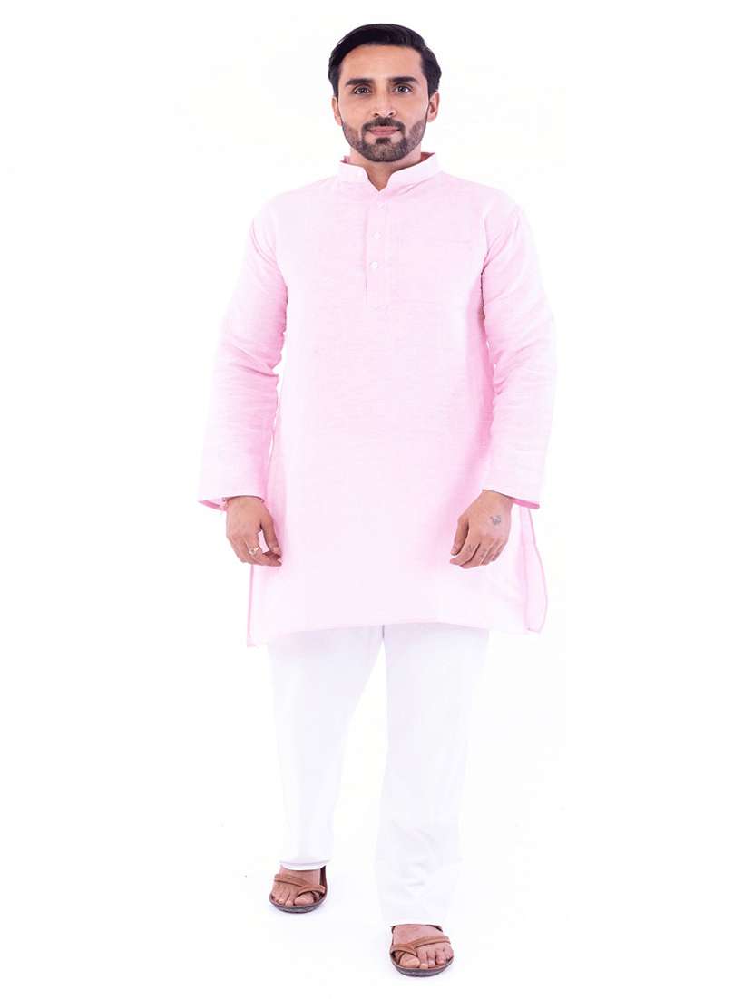 men pack of 2 solid mandarin neck kurta - 22589447 -  Standard Image - 3