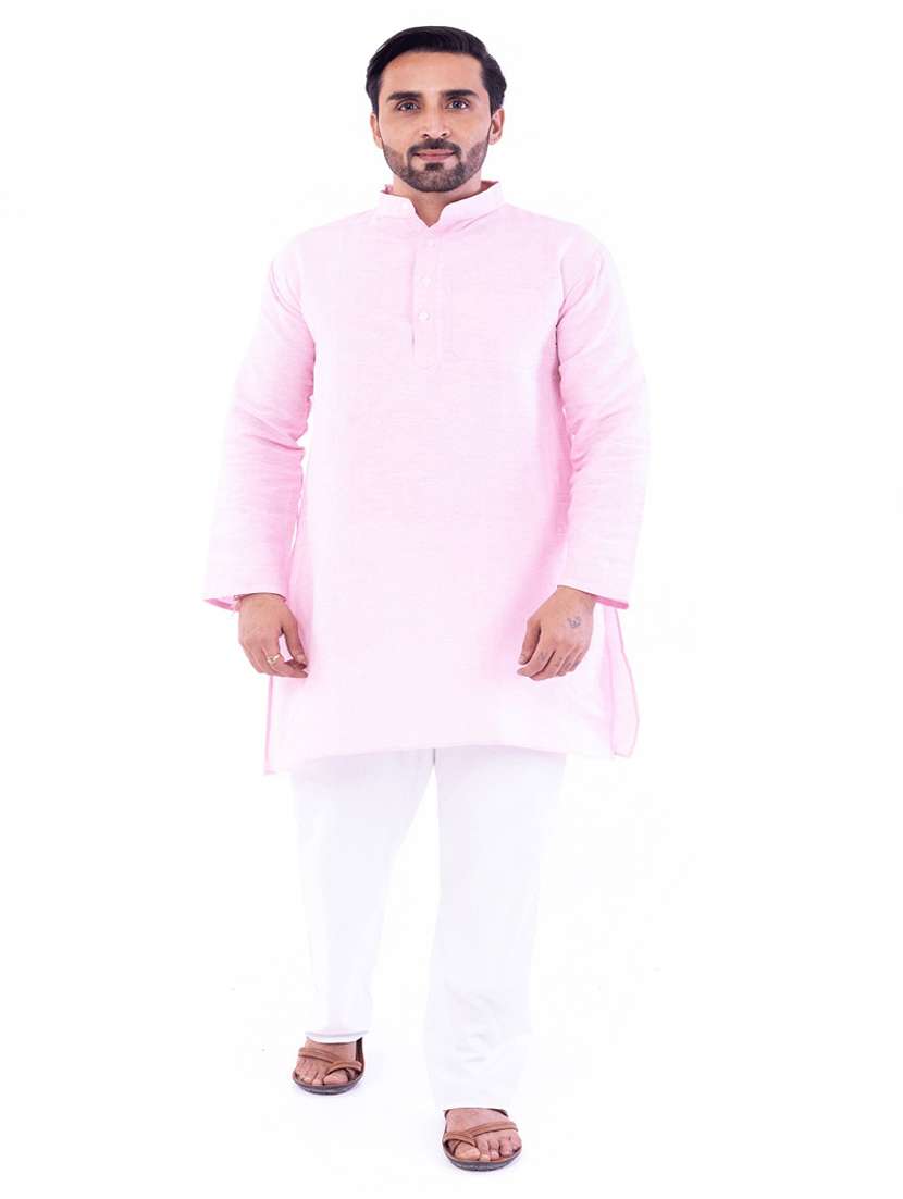 Men Pack Of 2 Solid Mandarin Neck Kurta - 22589452 -  Standard Image - 3