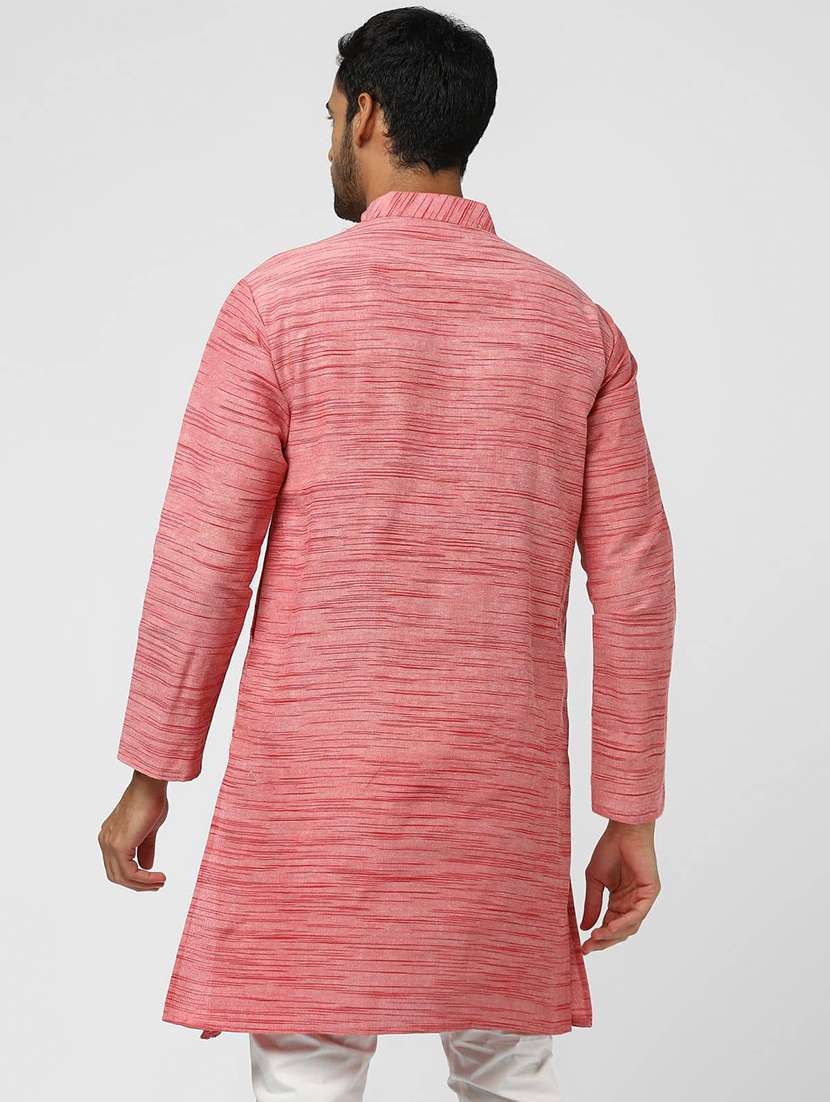 Men Self Design Mandarin Neck Long Kurta - 22589535 -  Standard Image - 3