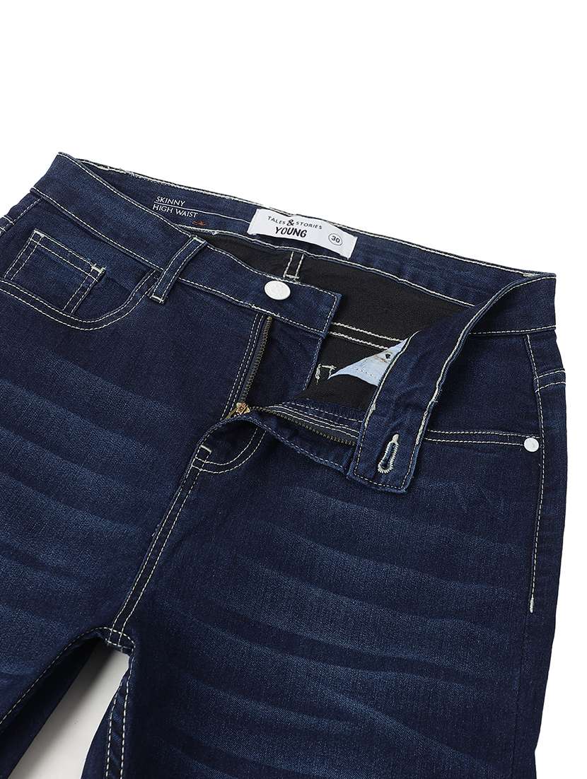 Women Washed Mid Rise Skinny Jeans - 22589637 -  Standard Image - 3