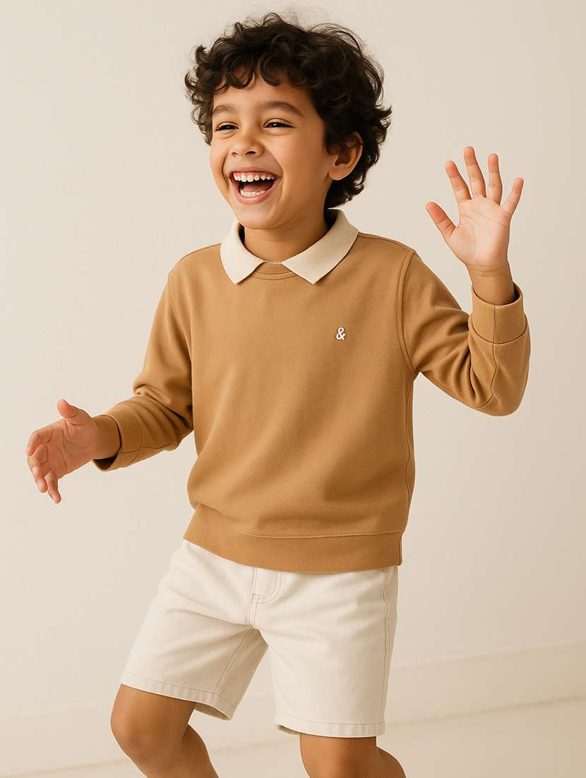 boys solid long sleeves regular fit t-shirt