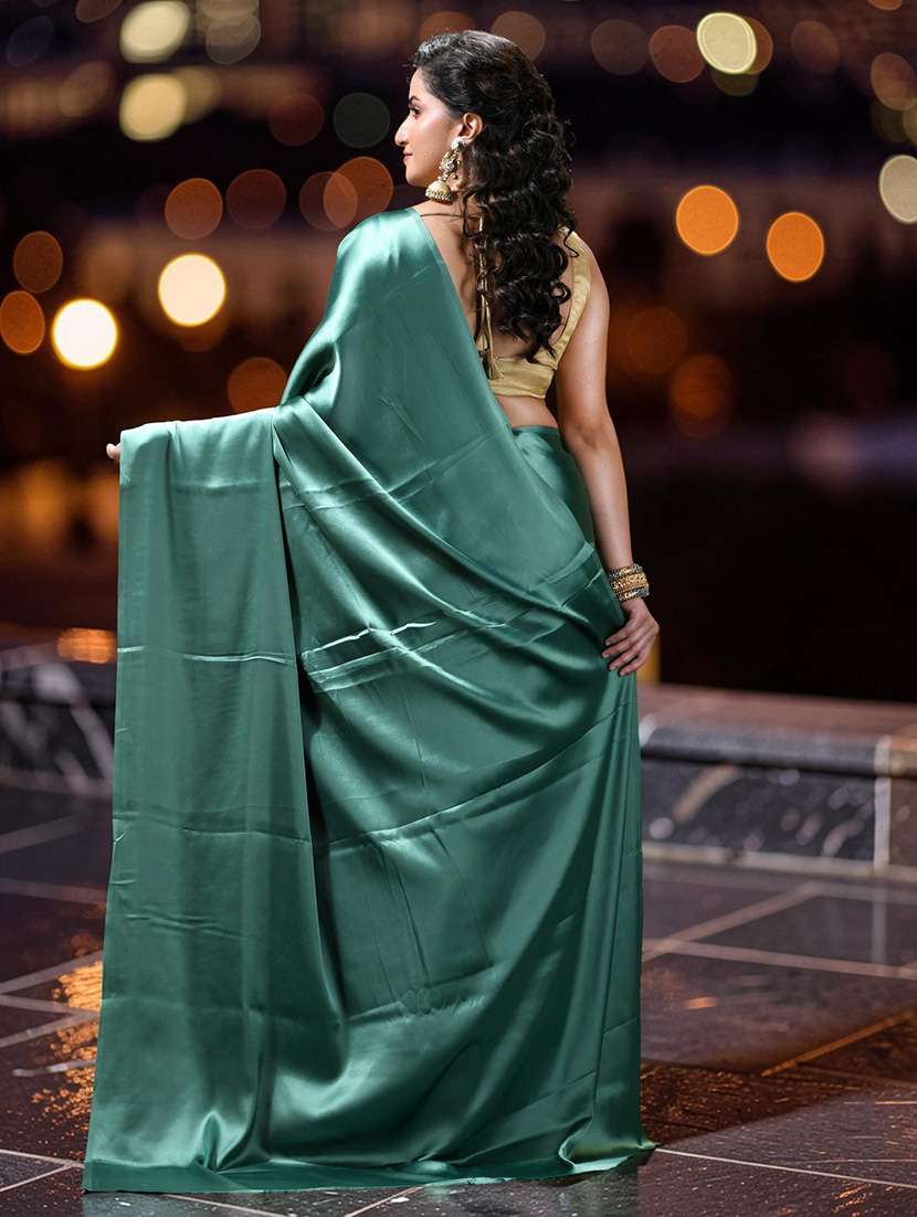 women solid plain saree - 22589671 -  Standard Image - 3