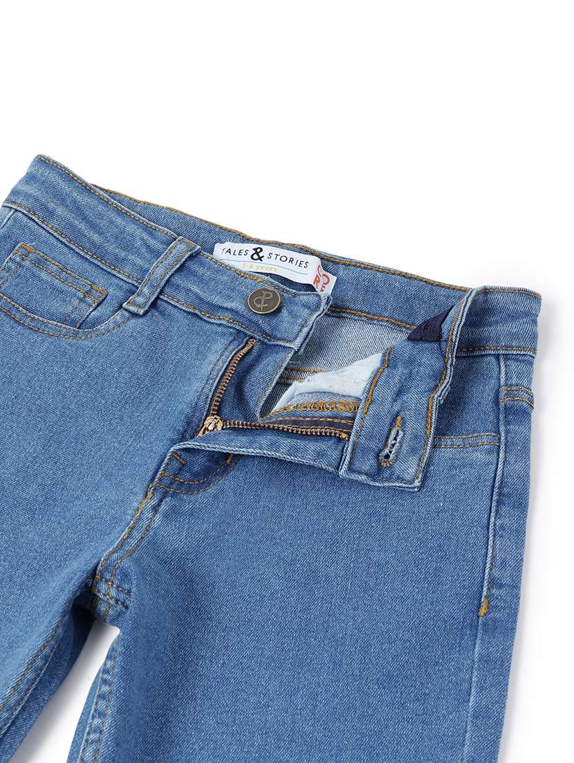 Boys Solid Mid Rise Slim Fit Jeans - 22589837 -  Standard Image - 3