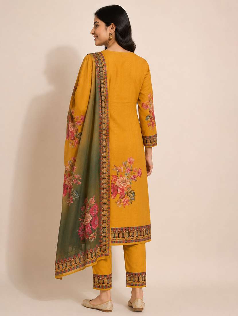 women printed long sleeves kurta pant set with dupatta - 22589868 -  Standard Image - 3