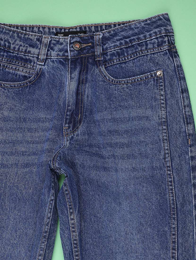 Boys Washed Mid Rise Straight Jeans - 22589873 -  Standard Image - 3
