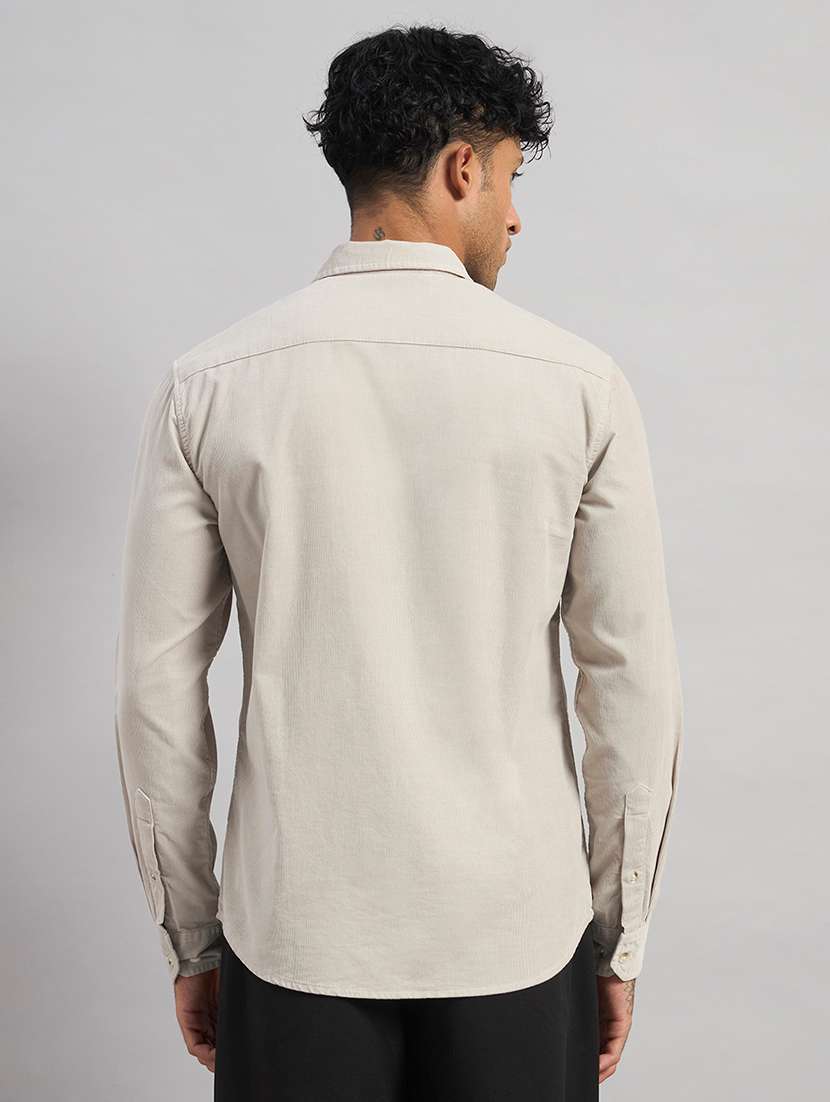 men solid long sleeve regular fit casual shirt - 22589887 -  Standard Image - 3