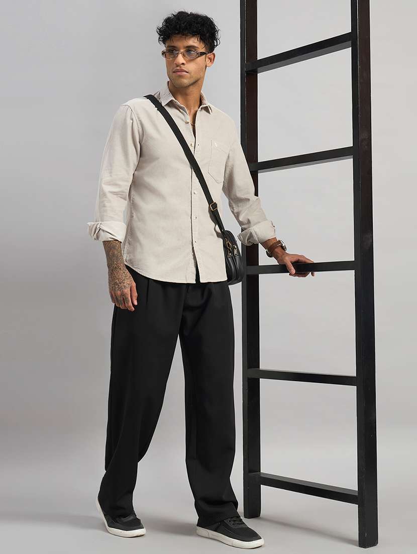 men solid long sleeve regular fit casual shirt - 22589887 -  Standard Image - 5