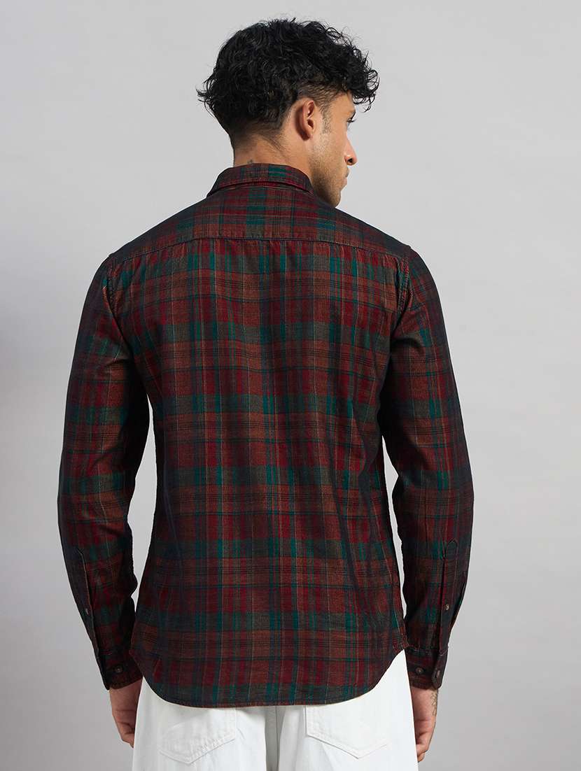 men checkered long sleeve regular fit casual shirt - 22589892 -  Standard Image - 3