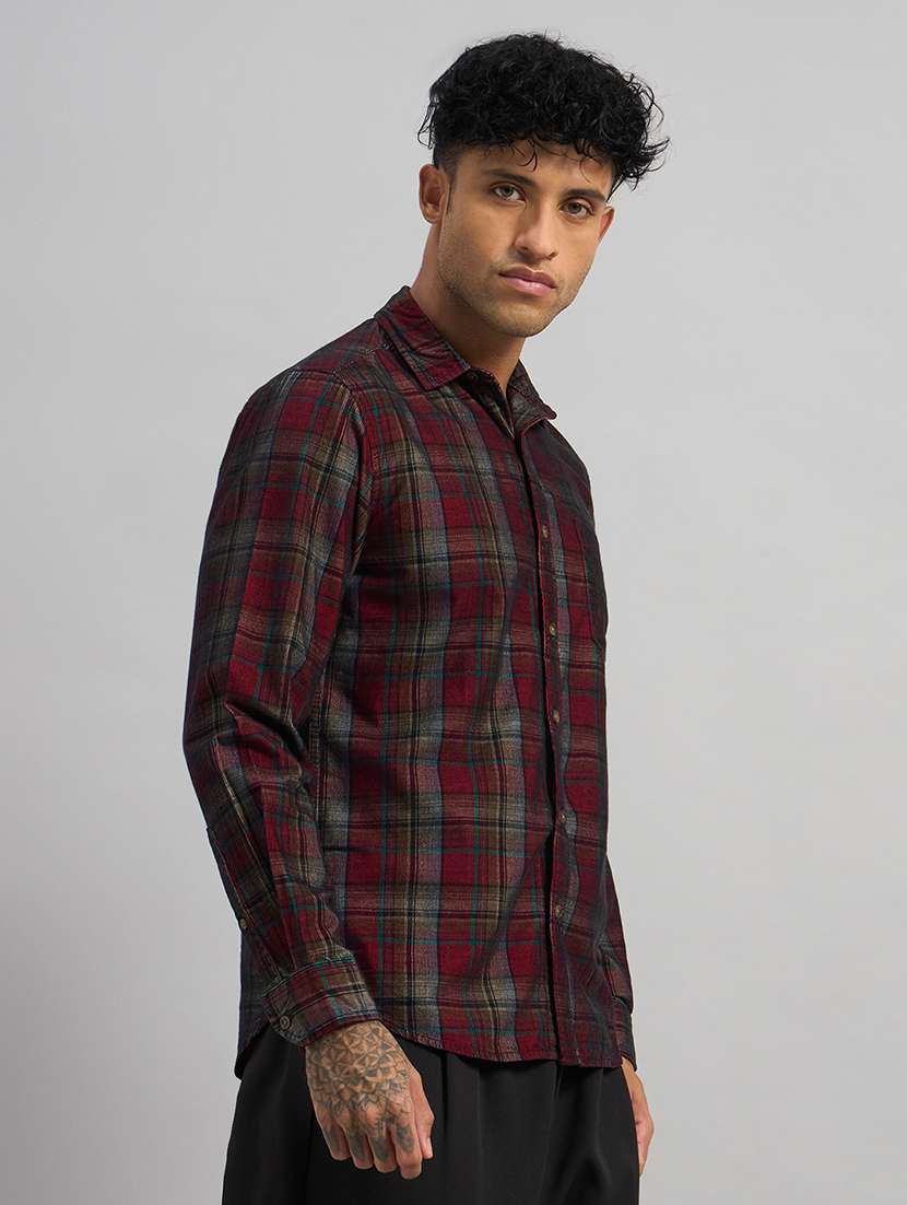 men checkered long sleeve regular fit casual shirt - 22589893 -  Standard Image - 5