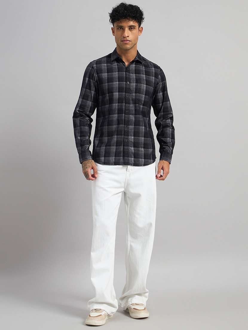 men checkered long sleeve regular fit casual shirt - 22589894 -  Standard Image - 5