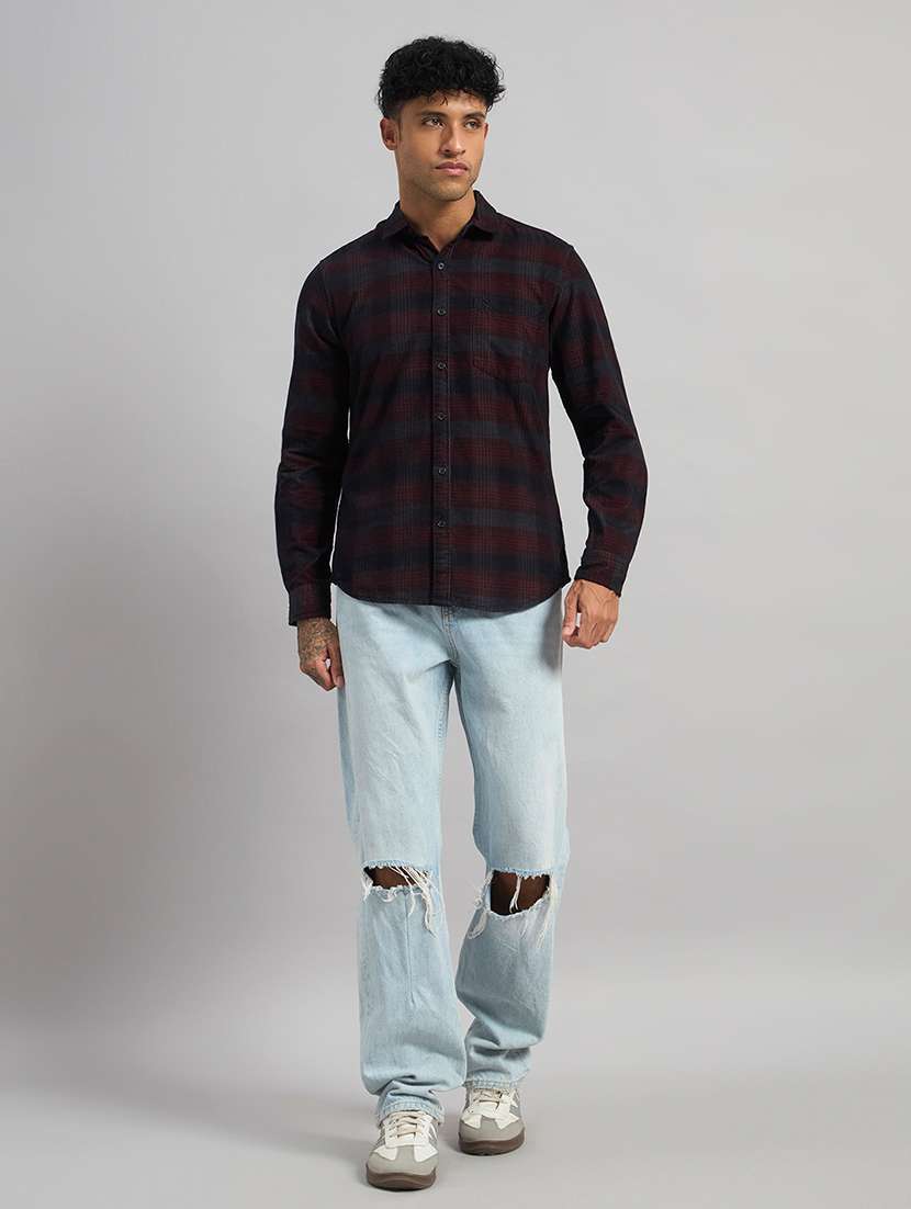 men checkered long sleeve regular fit casual shirt - 22589897 -  Standard Image - 5