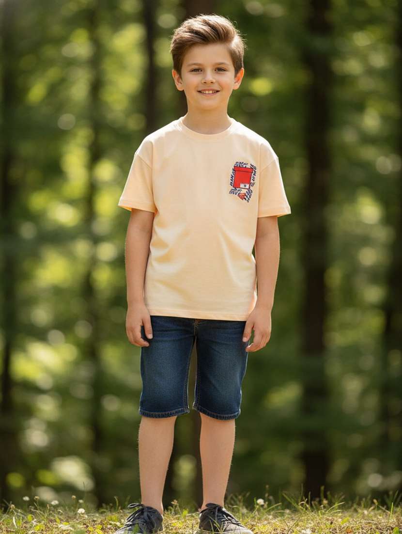 boys printed short sleeves regular fit t-shirt