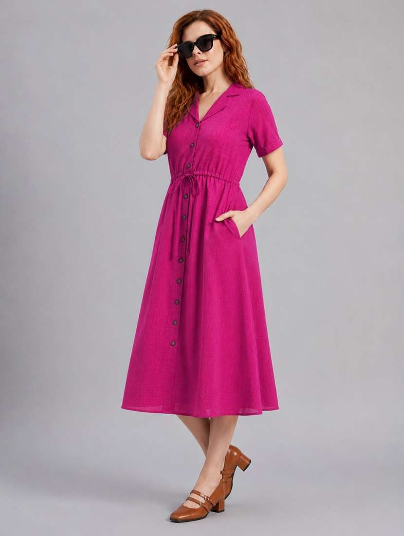 women self design short sleeves a-line dress - 22589944 -  Standard Image - 5
