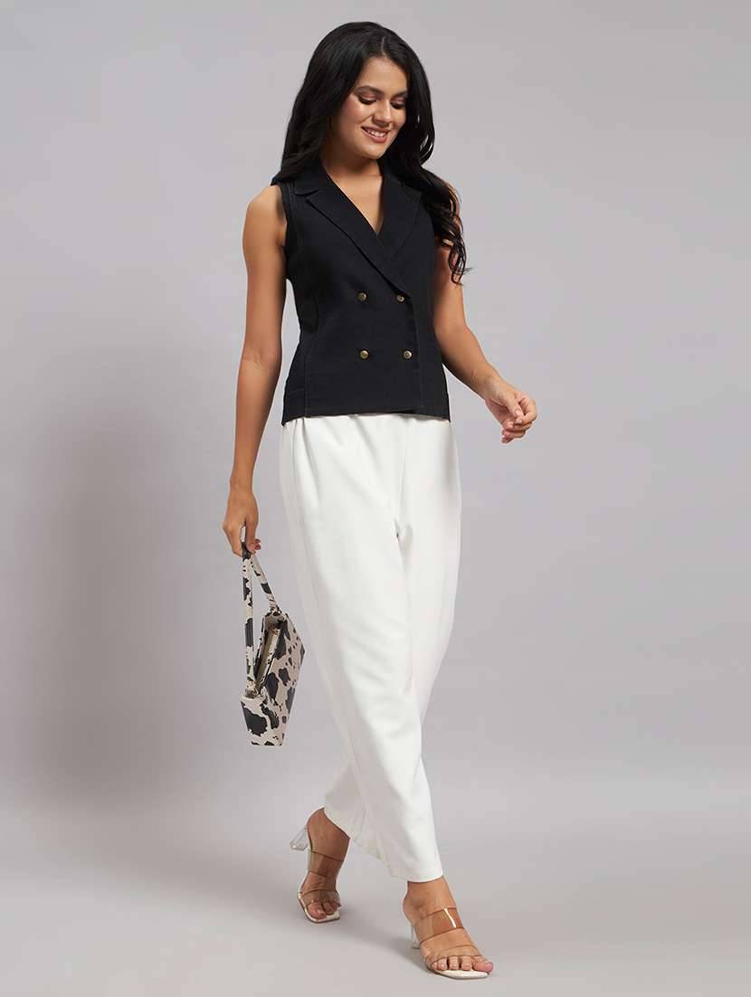 women solid sleeveless vest top - 22589946 -  Standard Image - 5