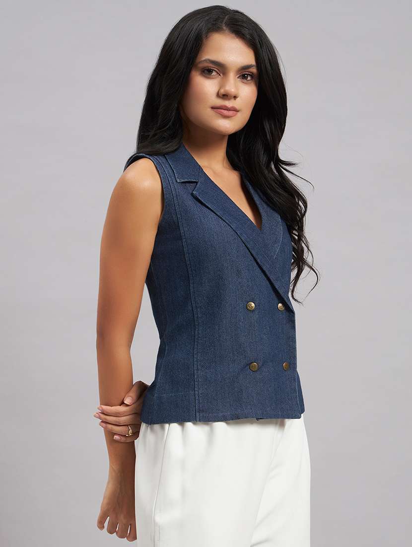 women solid sleeveless vest top - 22589947 -  Standard Image - 3