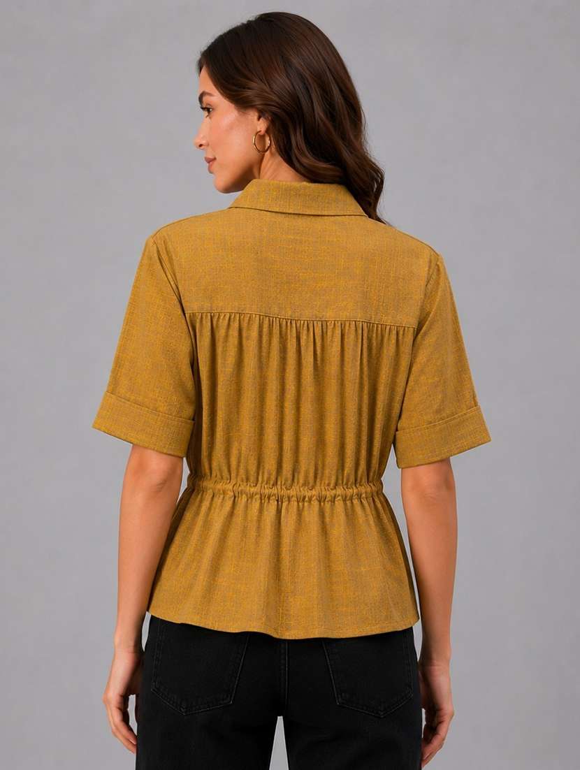 women solid short sleeves regular top - 22589965 -  Standard Image - 3