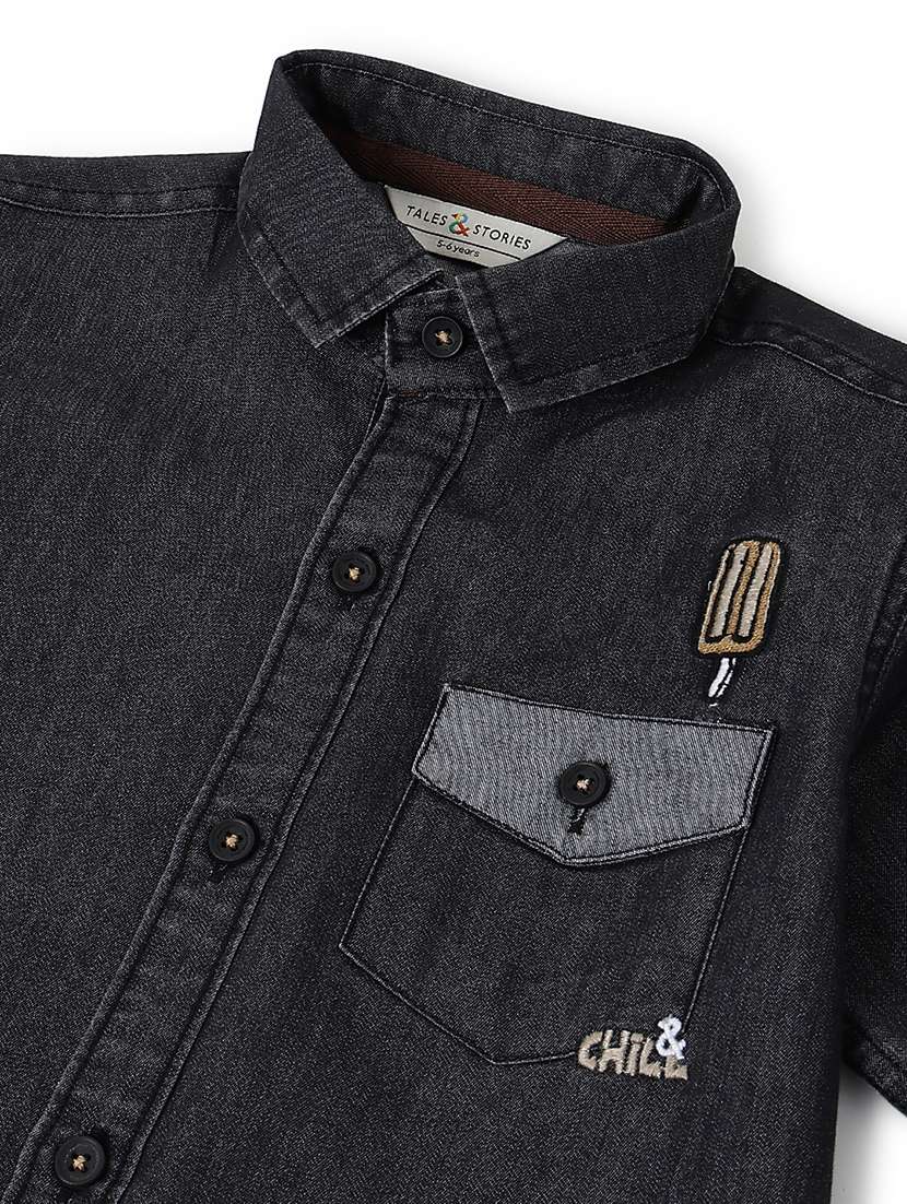 Boys Embroidered Long Sleeves Regular Fit Shirt - 22589971 -  Standard Image - 3