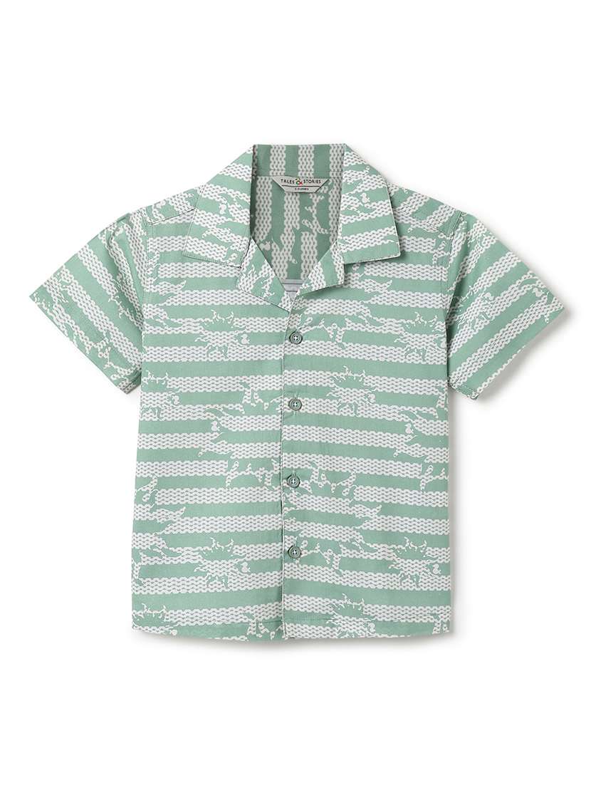 boys printed short sleeves regular shirt