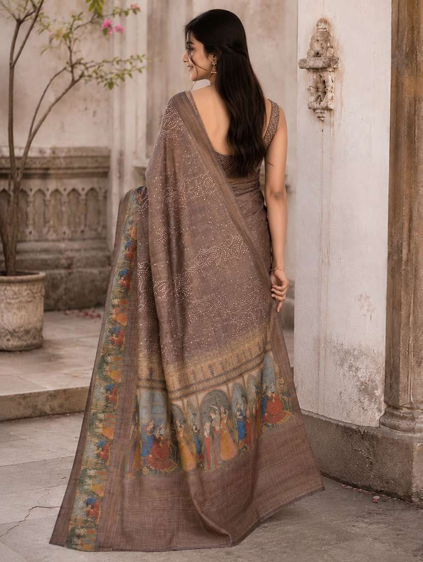 women printed casual wear saree with blouse - 22589997 -  Standard Image - 3