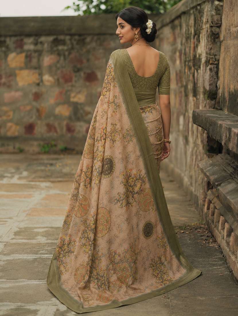 women printed casual wear saree with blouse - 22590008 -  Standard Image - 3