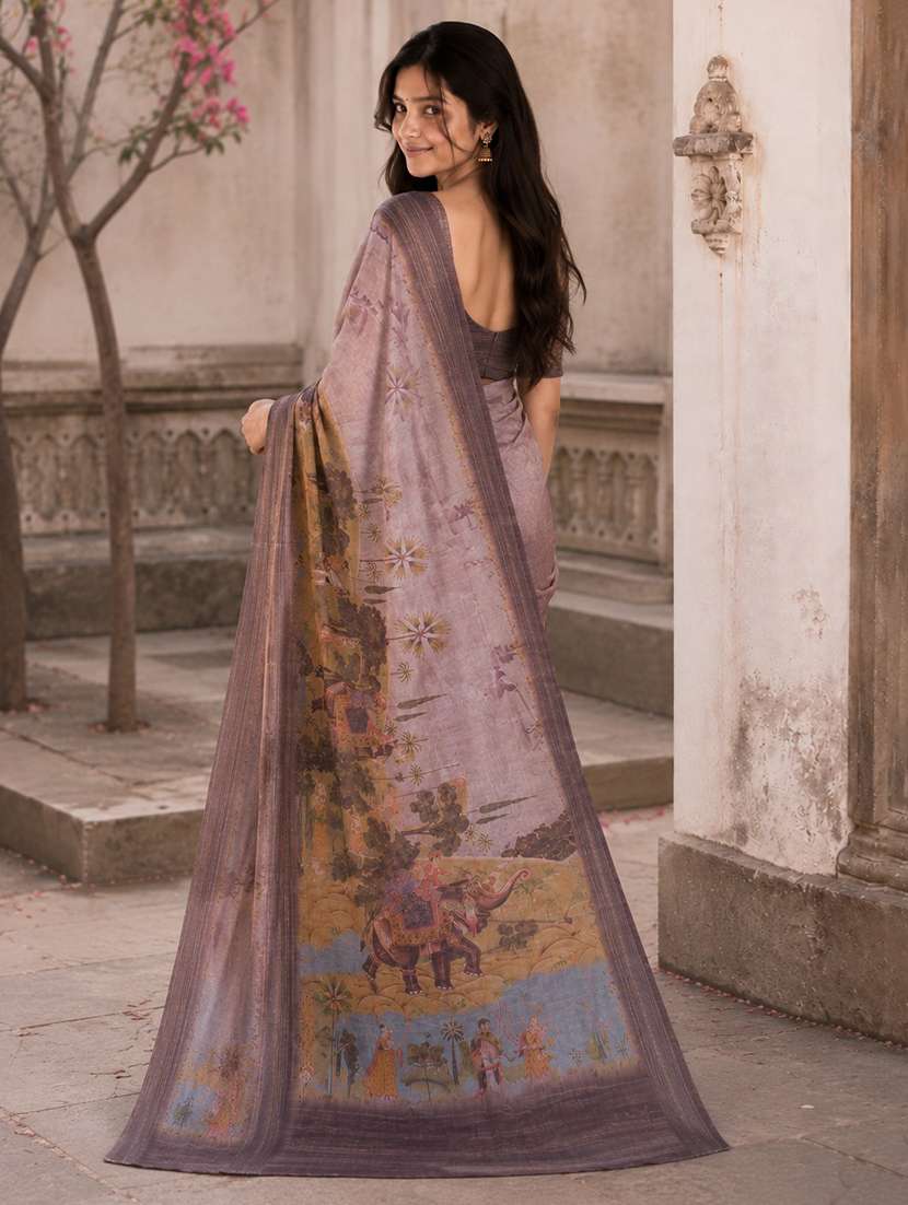 women printed casual wear saree with blouse - 22590033 -  Standard Image - 3
