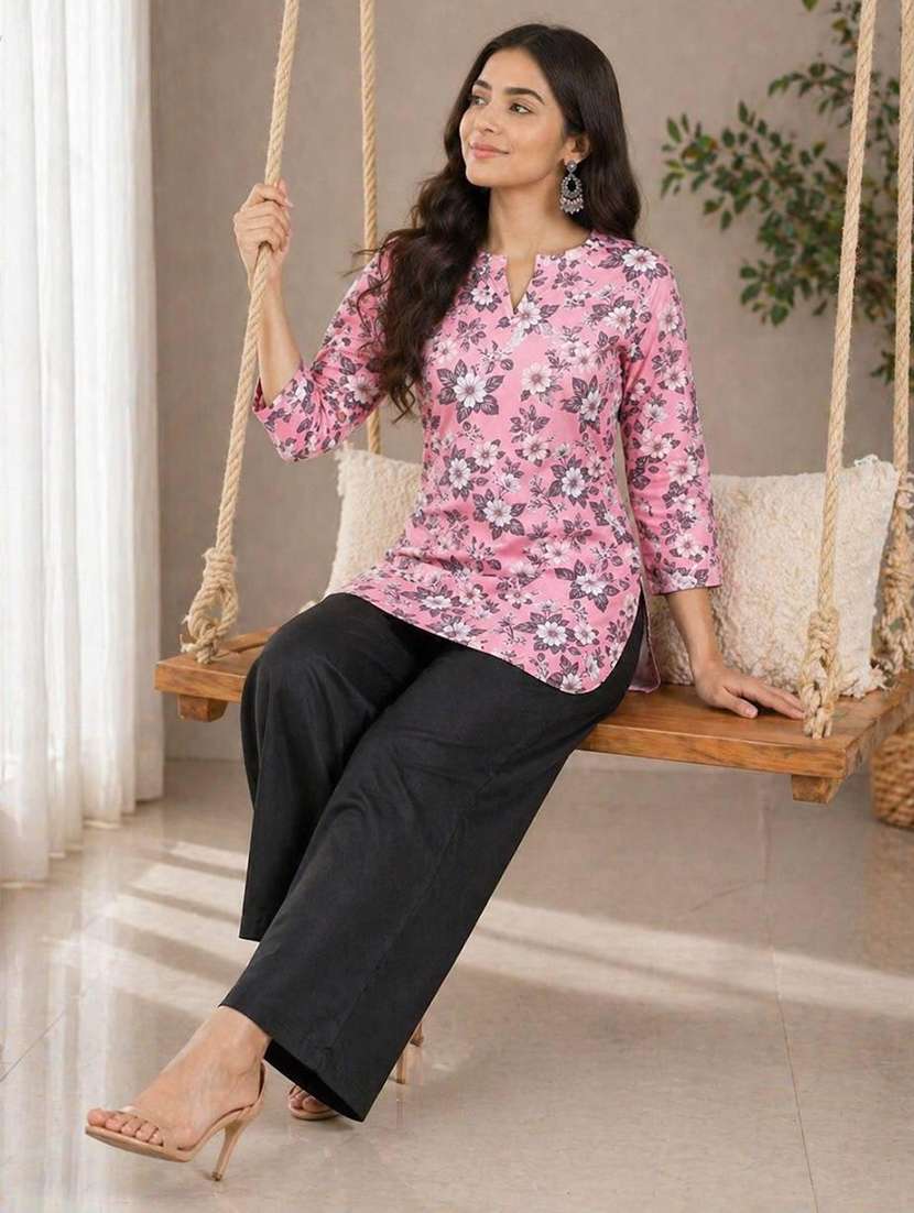 Women Printed Three Quarter Sleeve Ethnic Co-ord Set - 22590106 -  Standard Image - 3