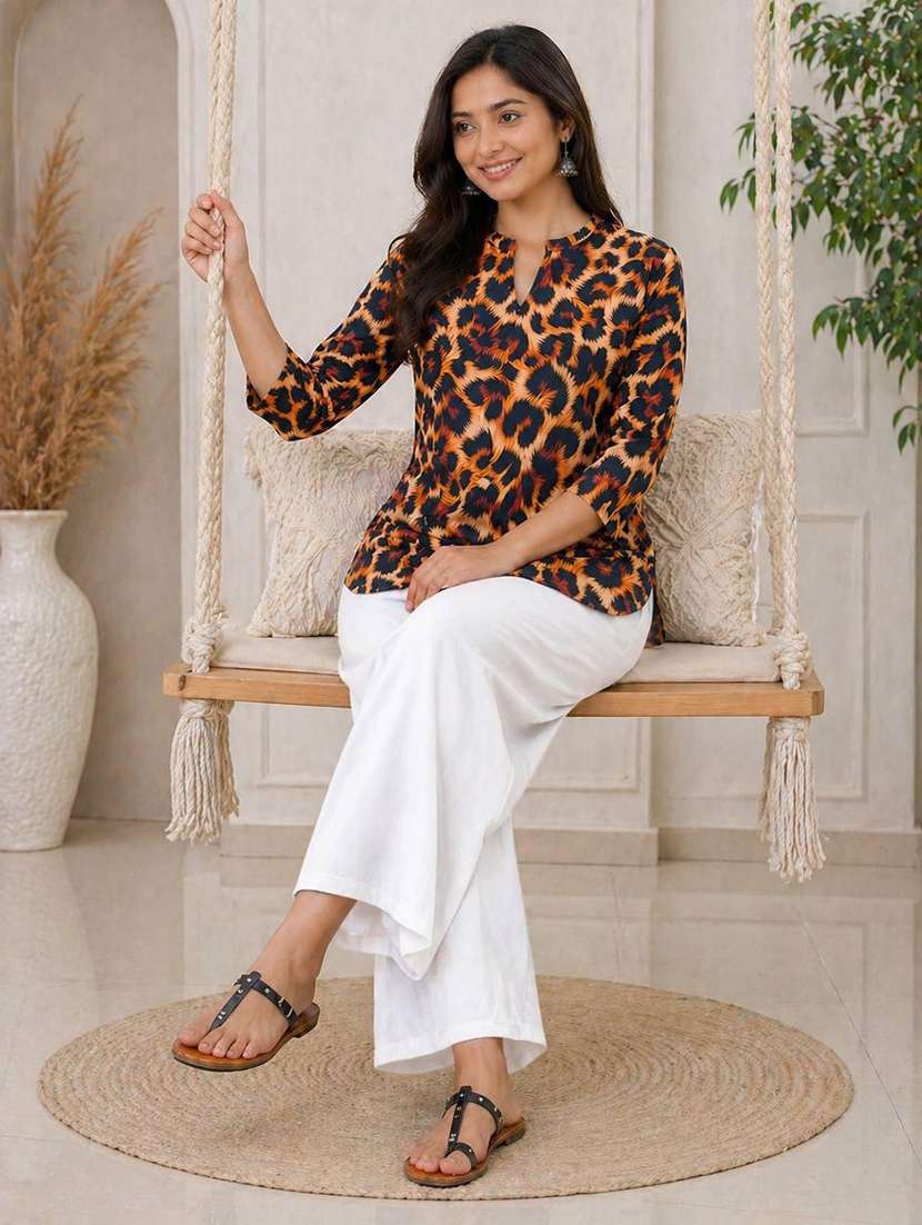 Women Printed Three Quarter Sleeve Ethnic Co-ord Set - 22590113 -  Standard Image - 3
