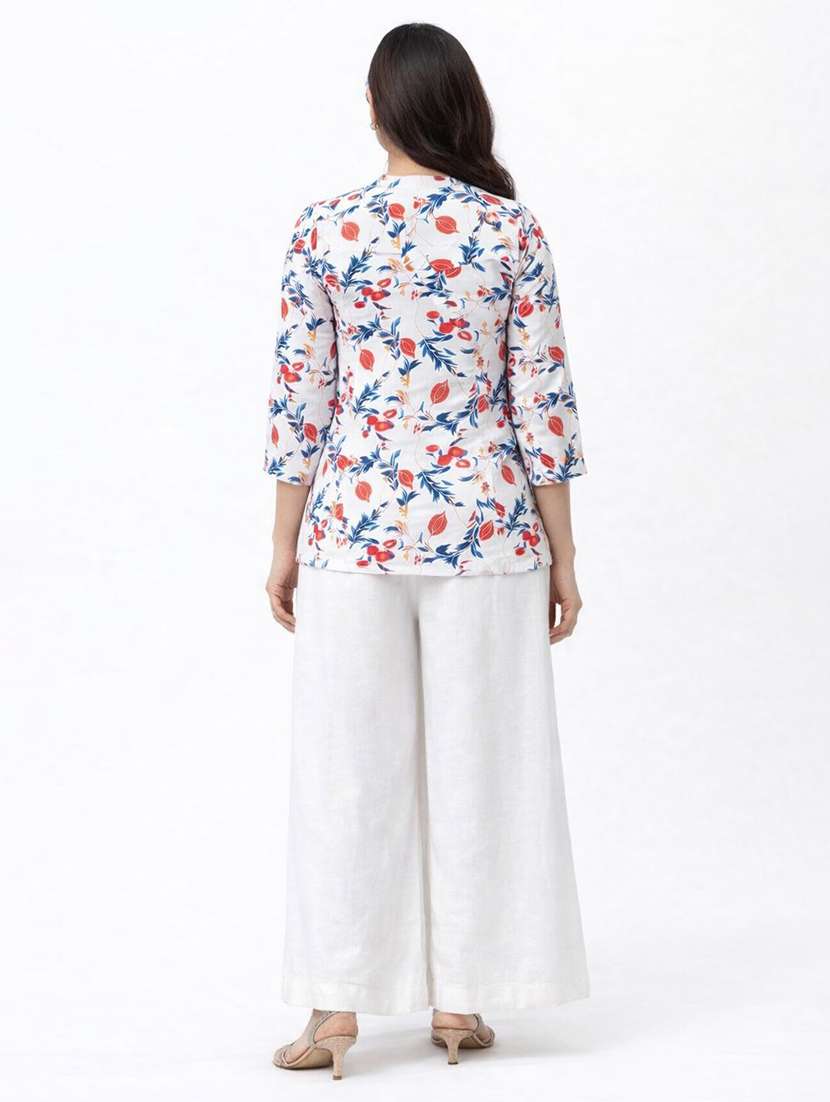 Women Printed Three Quarter Sleeve Ethnic Co-ord Set - 22590134 -  Standard Image - 3