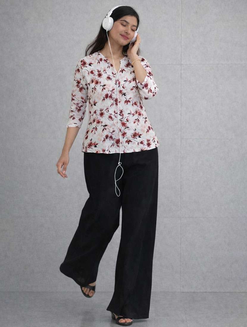 women printed three quarter sleeve ethnic co-ord set - 22590141 -  Standard Image - 3