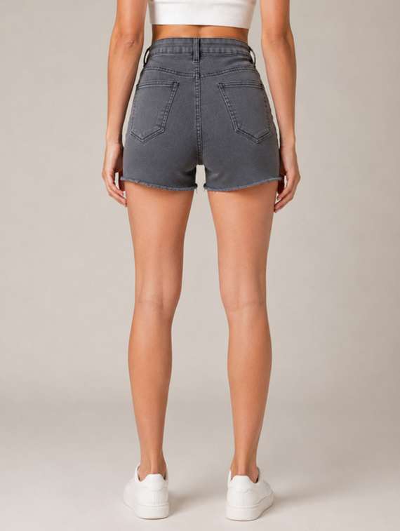 women solid mid rise regular fit shorts - 22590160 -  Standard Image - 3