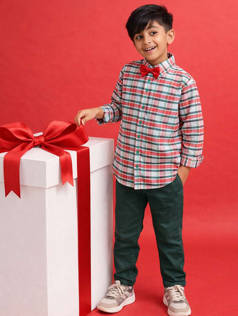 boys printed long sleeves regular fit shirt
