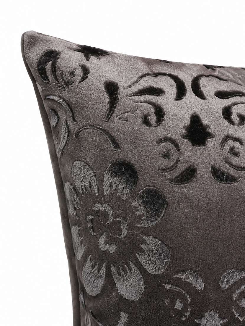 Set Of 2 Decorative Throw Pillow Cover, Floral Embossed Pattern, Champagne Gold, Satin Finish 16x16 Inh - 22590203 -  Standard Image - 3