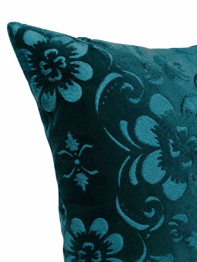 Set Of 2 Decorative Throw Pillow Cover, Floral Embossed Pattern, Champagne Gold, Satin Finish 16x16 Inh - 22590204 -  Standard Image - 3