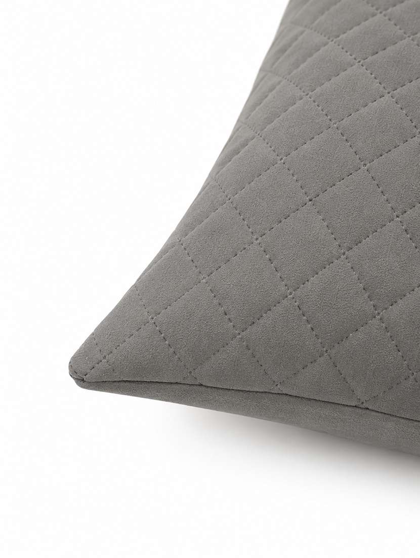 set of 5 quilted velvet decorative throw pillow cover, burgundy, diamond pattern 16x16inh - 22590225 -  Standard Image - 3