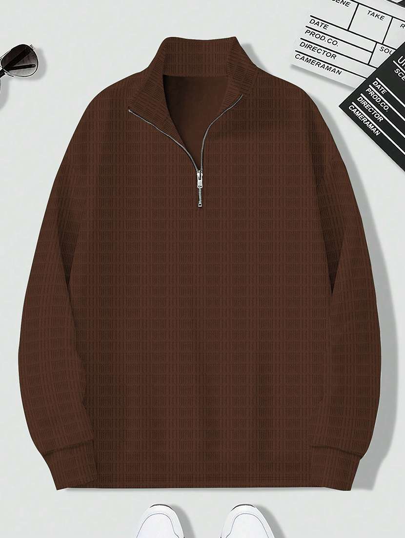 Men Self Design Long Sleeve Regular Fit T-shirt - 22590227 -  Standard Image - 5