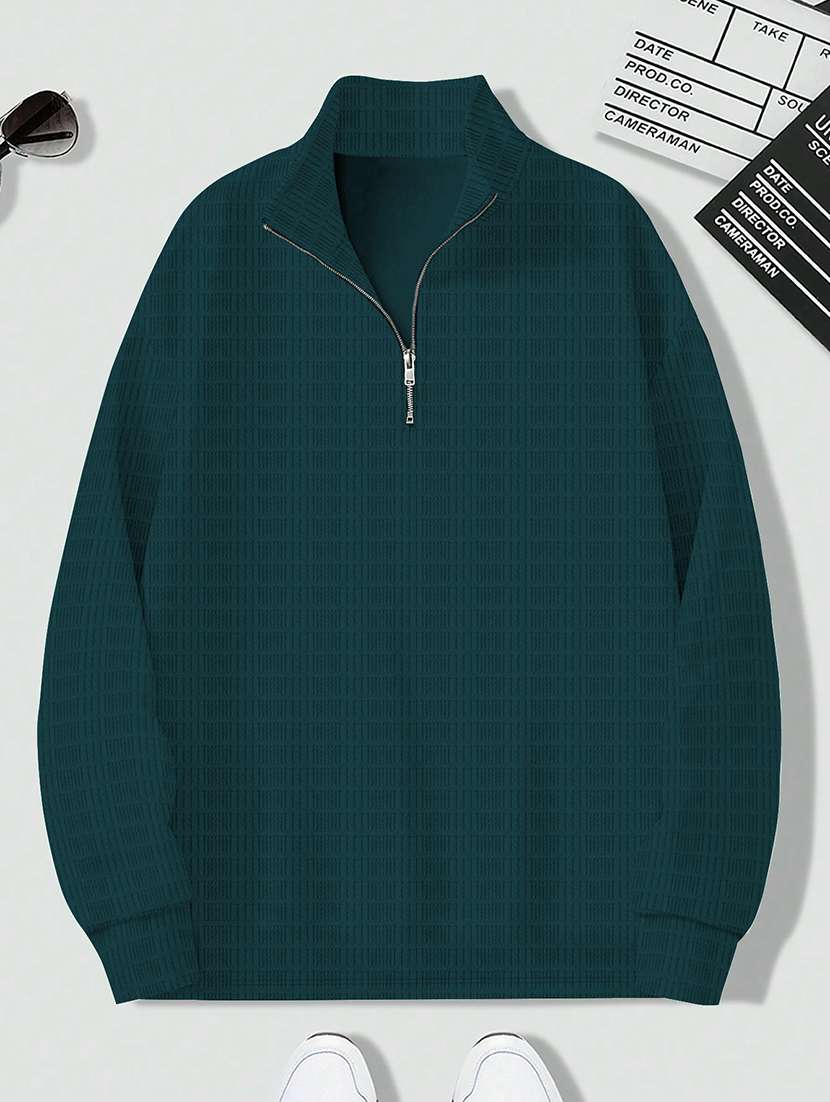 Men Self Design Long Sleeve Regular Fit T-shirt - 22590229 -  Standard Image - 5