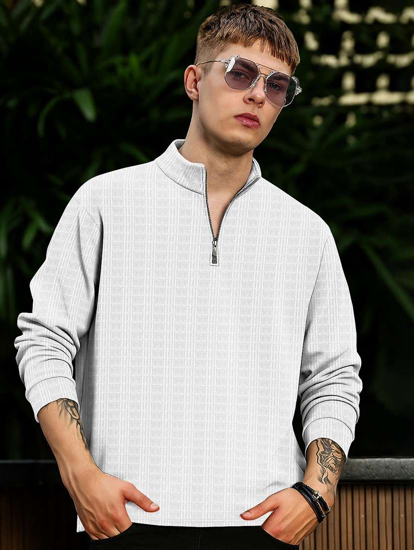 men self design long sleeve regular fit t-shirt