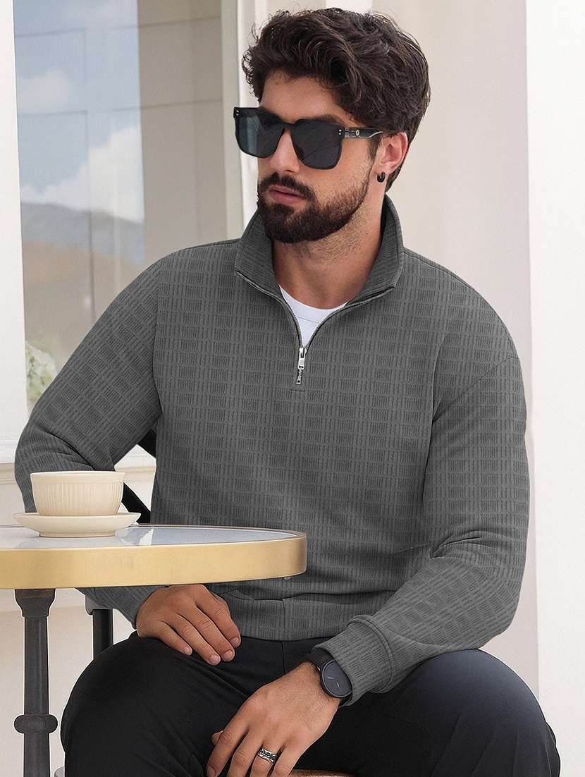 men self design long sleeve regular fit t-shirt