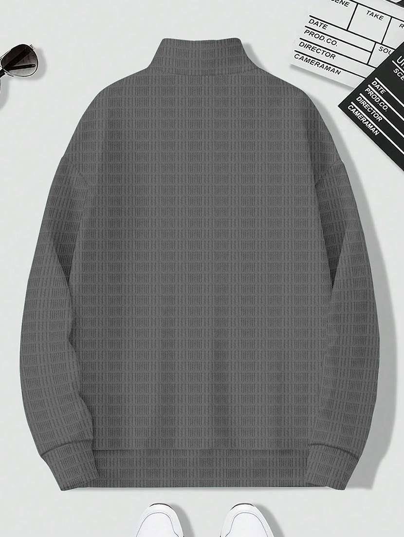 Men Self Design Long Sleeve Regular Fit T-shirt - 22590233 -  Standard Image - 5