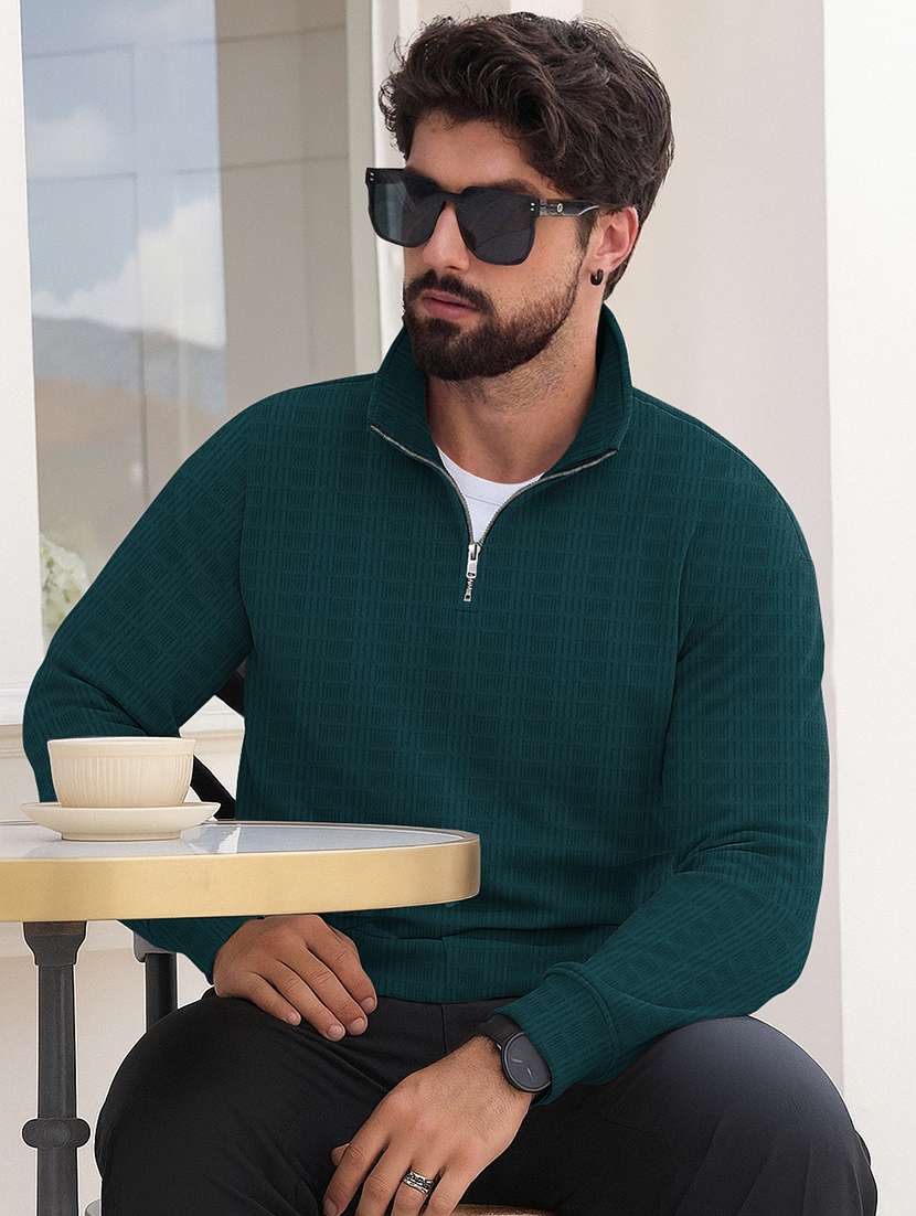 men self design long sleeve regular fit t-shirt