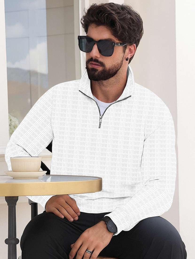 men self design long sleeve regular fit t-shirt