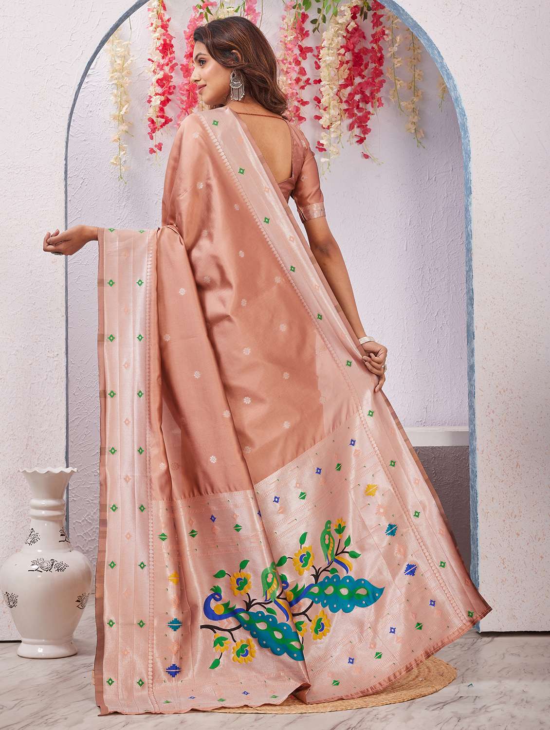 women self design paithani saree with blouse - 22590255 -  Standard Image - 3