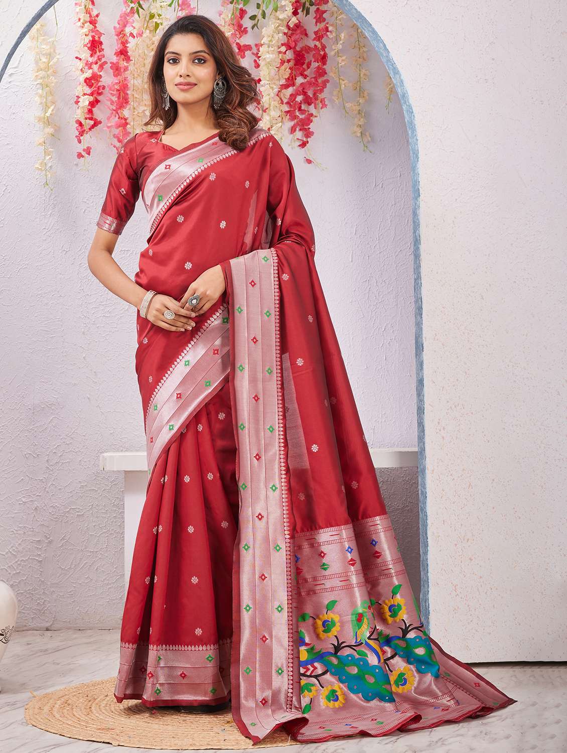 women self design paithani saree with blouse